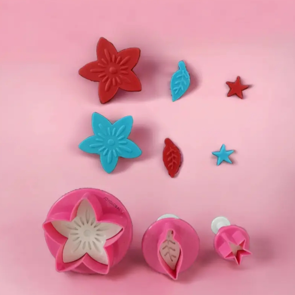 Star flower leaf Shape Plunger Cutter Set