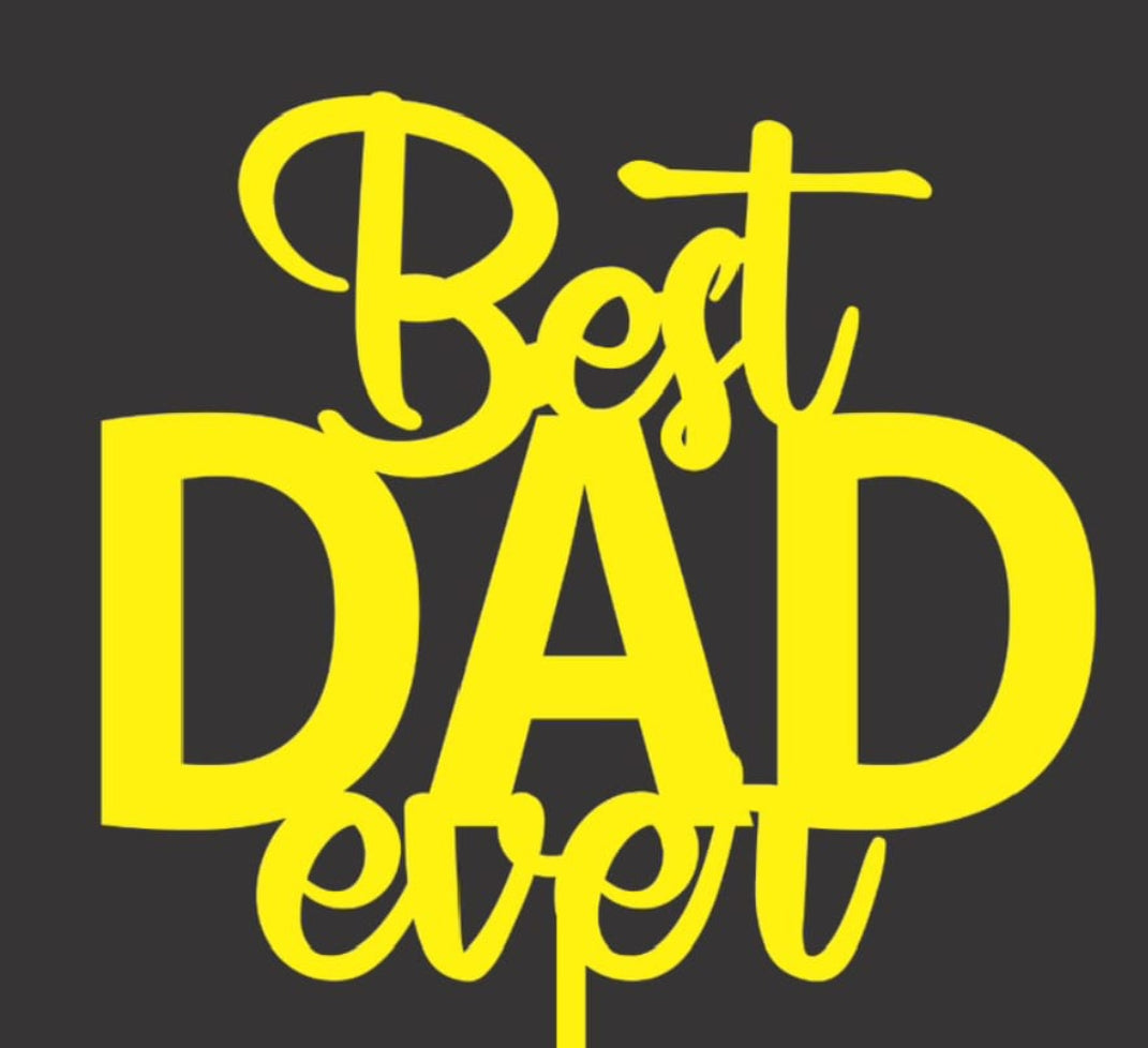 Best ever dad tag 12 piece pack golden paper sheet