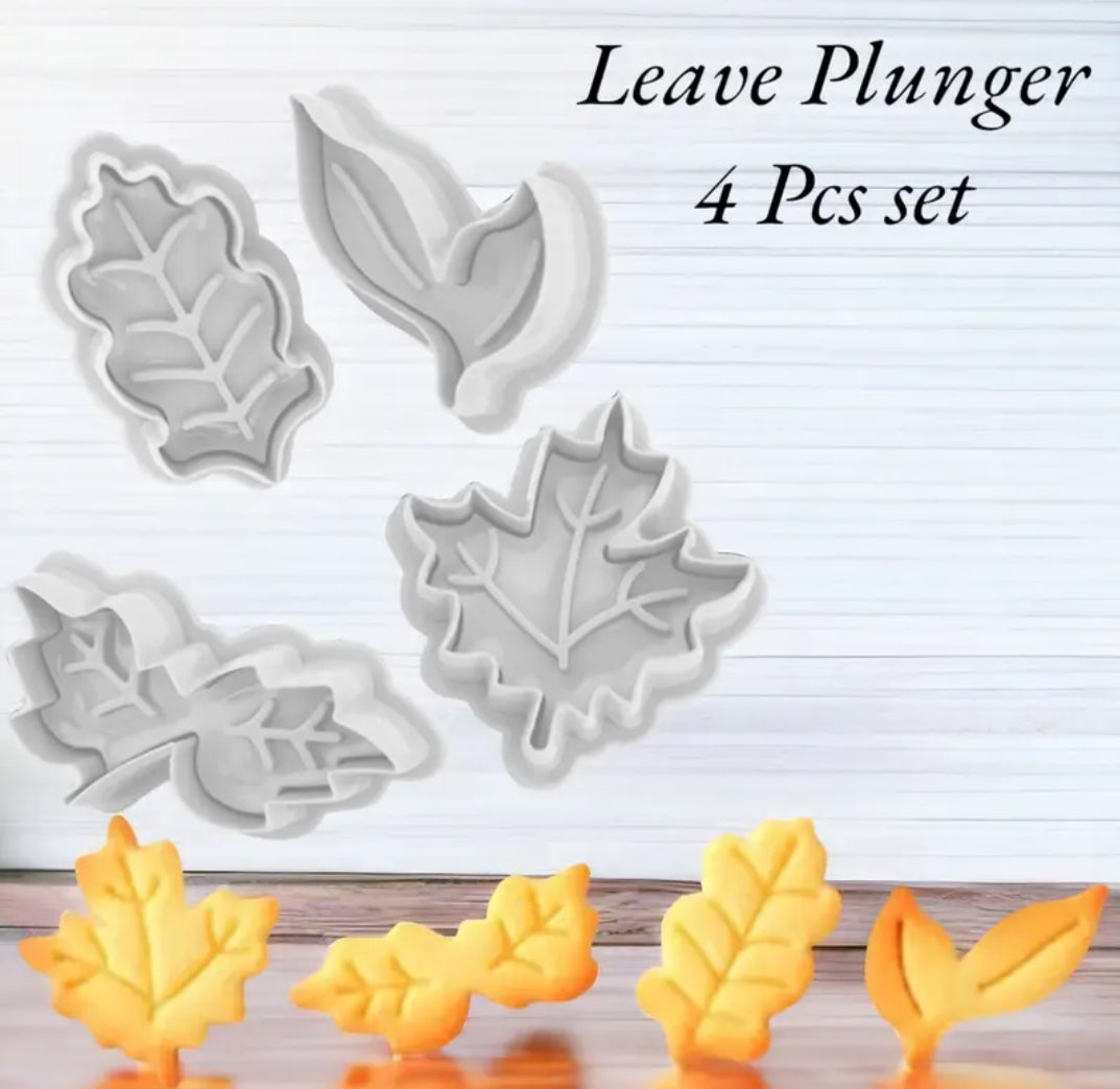 Leave plunger for fondant and cookies