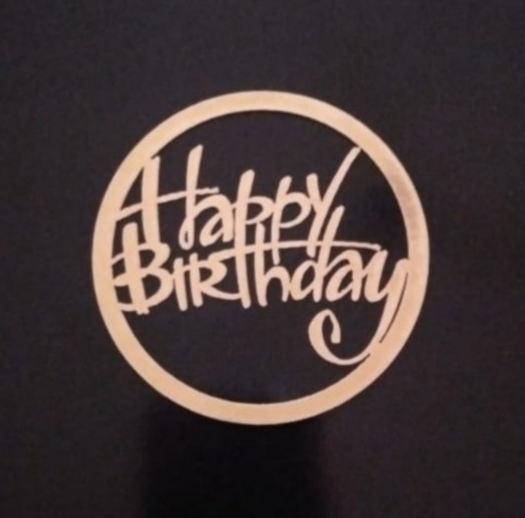 Happy birthday tag 12 piece pack golden paper sheet