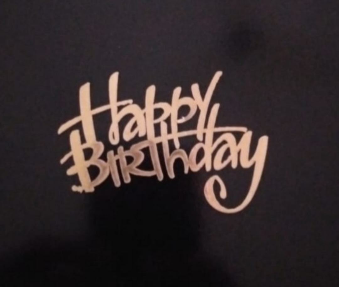 Happy birthday tag 12 piece pack golden paper sheet