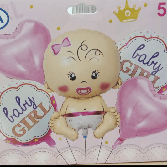 Baby Girl Foil Balloon Decoration Set