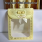 Premium Gift bag With Window beige with embroidery