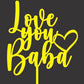 Love you baba tag 12 piece pack golden paper sheet
