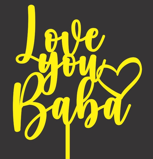 Love you baba tag 12 piece pack golden paper sheet