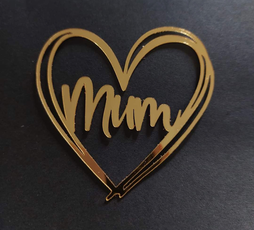 Mum heart tag 6 piece pack acrylic sheet