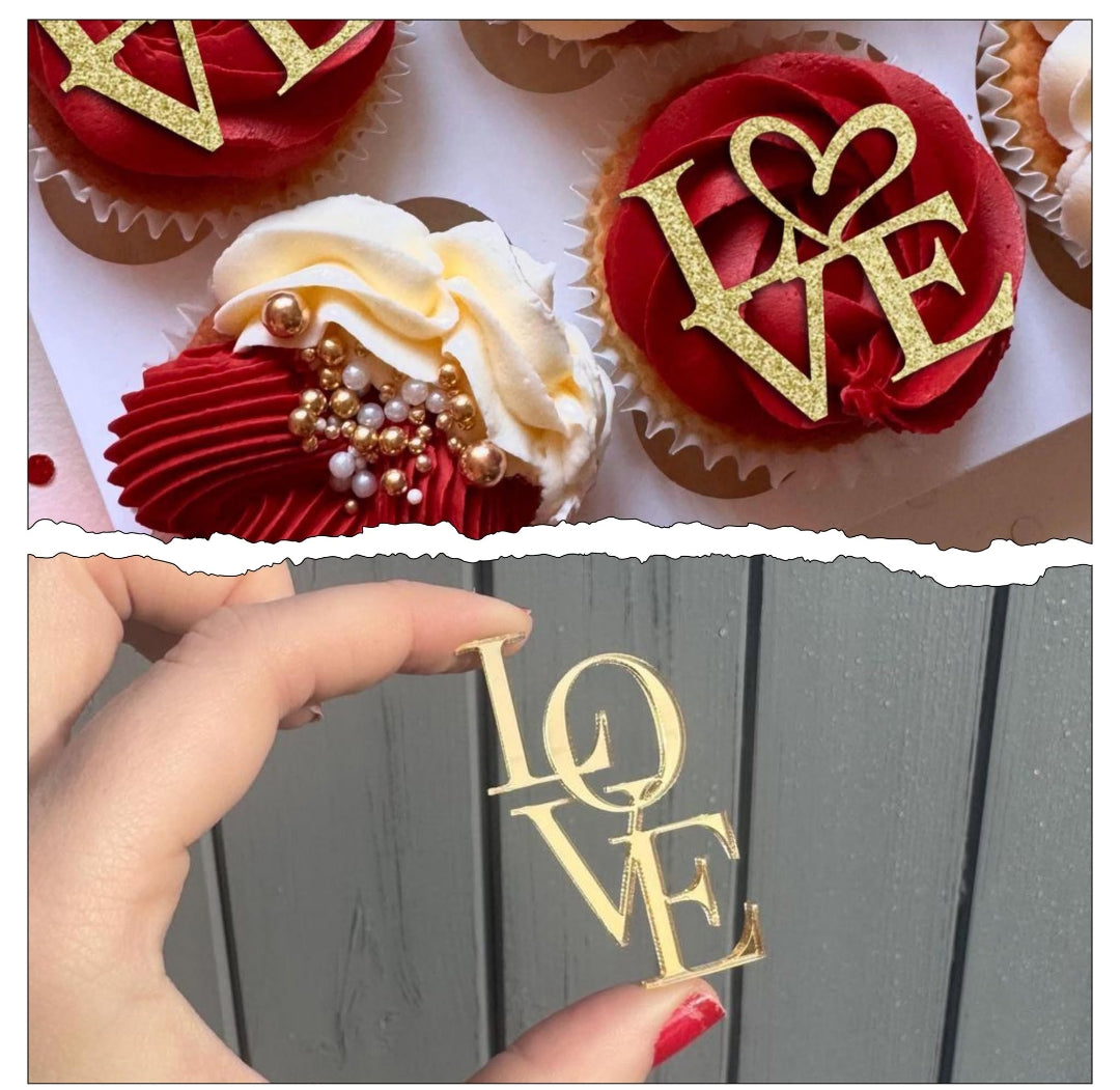 Love 6 piece pack golden acrylic sheet